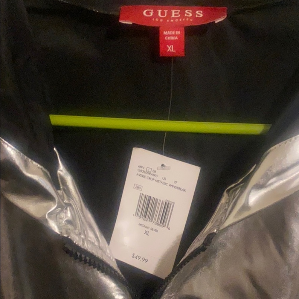 Metallic Guess Crop Jacket with Hood - Picture 2 of 12
